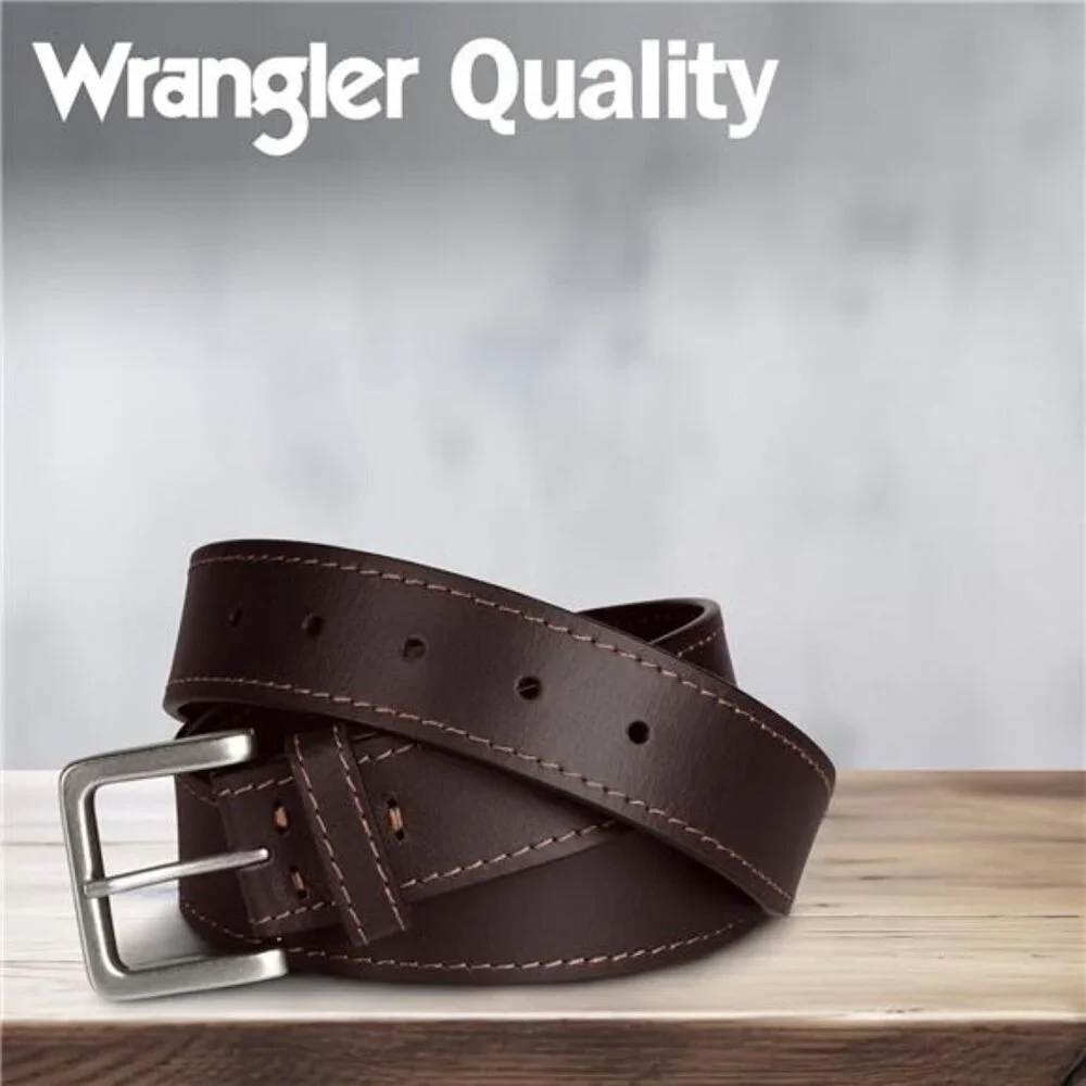 Mens Leather Belt Brown Casual Dress Jeans Rugged Classic Everyday Style